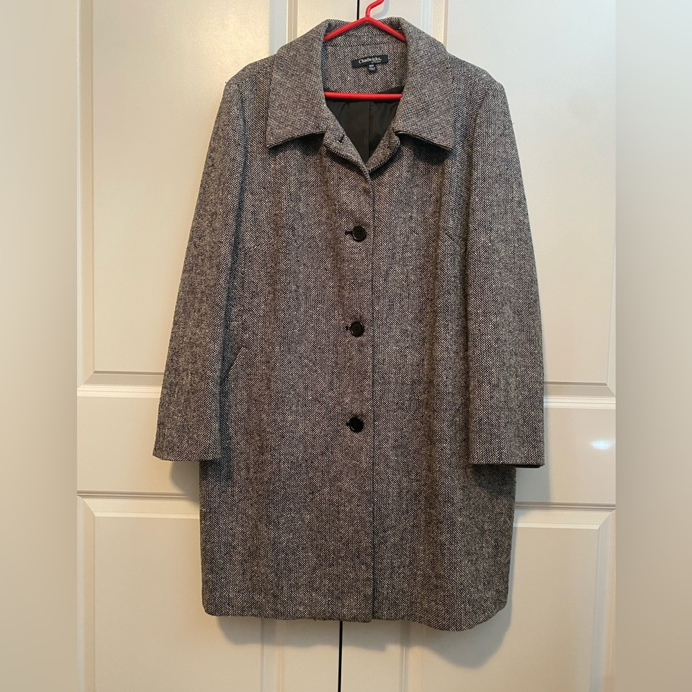 Women's Gray Wool Blend Coat